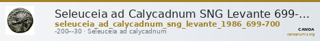 Seleuceia ad Calycadnum SNG Levante 699-700 — CANOA