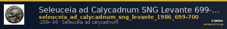 Seleuceia ad Calycadnum SNG Levante 699-700 — CANOA