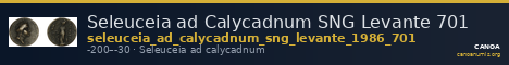 Seleuceia ad Calycadnum SNG Levante 701 — CANOA