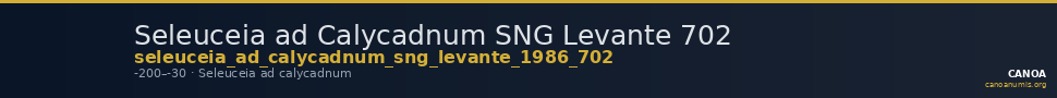 Seleuceia ad Calycadnum SNG Levante 702 — CANOA