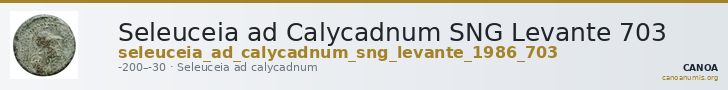 Seleuceia ad Calycadnum SNG Levante 703 — CANOA