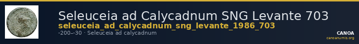 Seleuceia ad Calycadnum SNG Levante 703 — CANOA