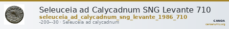 Seleuceia ad Calycadnum SNG Levante 710 — CANOA
