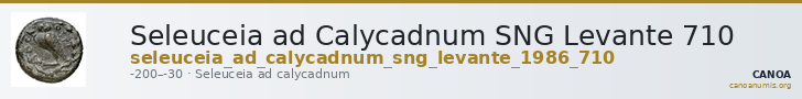 Seleuceia ad Calycadnum SNG Levante 710 — CANOA