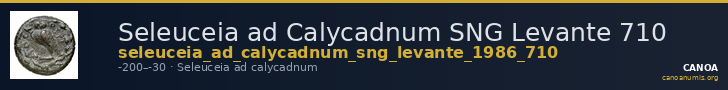 Seleuceia ad Calycadnum SNG Levante 710 — CANOA