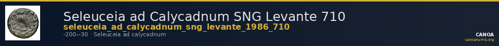 Seleuceia ad Calycadnum SNG Levante 710 — CANOA