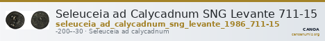 Seleuceia ad Calycadnum SNG Levante 711-15 — CANOA