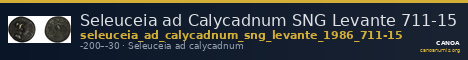 Seleuceia ad Calycadnum SNG Levante 711-15 — CANOA