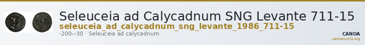 Seleuceia ad Calycadnum SNG Levante 711-15 — CANOA