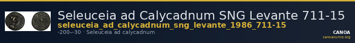 Seleuceia ad Calycadnum SNG Levante 711-15 — CANOA