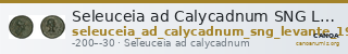 Seleuceia ad Calycadnum SNG Levante 716 — CANOA