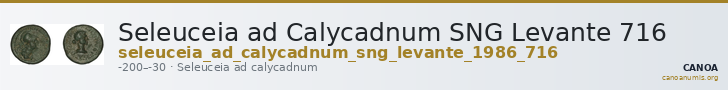 Seleuceia ad Calycadnum SNG Levante 716 — CANOA