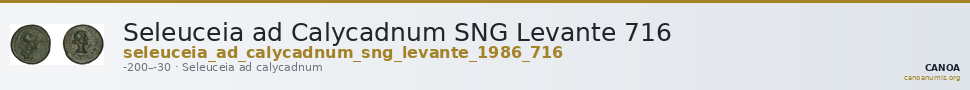 Seleuceia ad Calycadnum SNG Levante 716 — CANOA