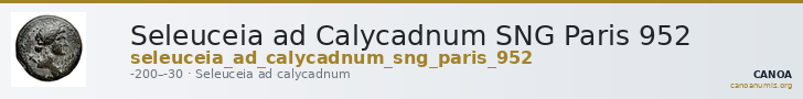 Seleuceia ad Calycadnum SNG Paris 952 — CANOA
