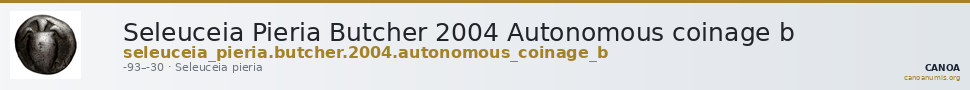 Seleuceia Pieria Butcher 2004 Autonomous coinage b — CANOA