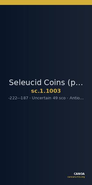 Seleucid Coins (part 1) 1003 — CANOA
