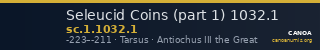 Seleucid Coins (part 1) 1032.1 — CANOA