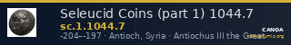 Seleucid Coins (part 1) 1044.7 — CANOA