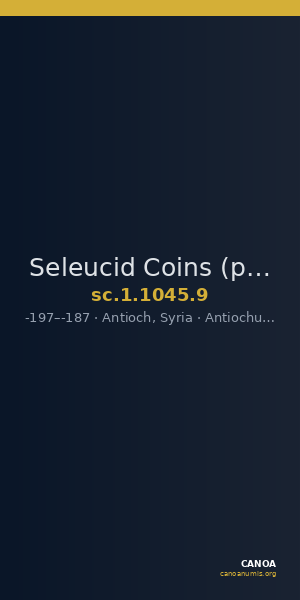 Seleucid Coins (part 1) 1045.9 — CANOA