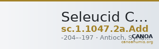 Seleucid Coins (part 1) 1047.2a.Add — CANOA