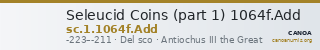 Seleucid Coins (part 1) 1064f.Add — CANOA