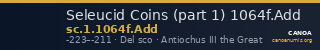Seleucid Coins (part 1) 1064f.Add — CANOA