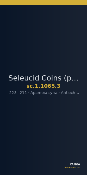 Seleucid Coins (part 1) 1065.3 — CANOA