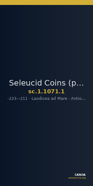 Seleucid Coins (part 1) 1071.1 — CANOA