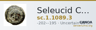 Seleucid Coins (part 1) 1089.3 — CANOA
