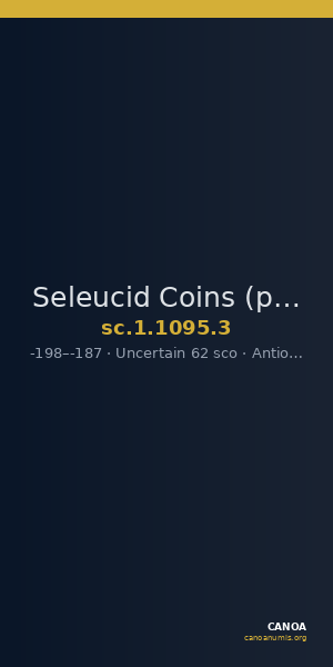 Seleucid Coins (part 1) 1095.3 — CANOA