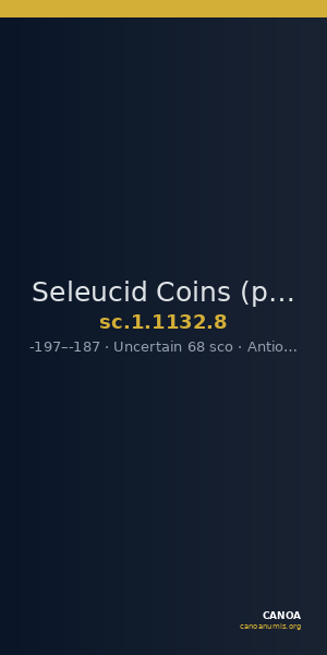 Seleucid Coins (part 1) 1132.8 — CANOA