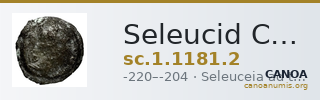 Seleucid Coins (part 1) 1181.2 — CANOA