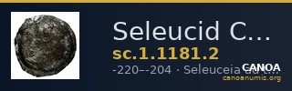 Seleucid Coins (part 1) 1181.2 — CANOA