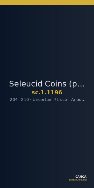 Seleucid Coins (part 1) 1196 — CANOA