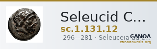 Seleucid Coins (part 1) 131.12 — CANOA