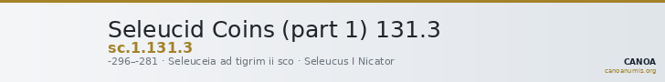 Seleucid Coins (part 1) 131.3 — CANOA