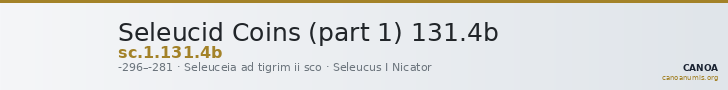 Seleucid Coins (part 1) 131.4b — CANOA