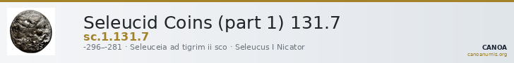 Seleucid Coins (part 1) 131.7 — CANOA