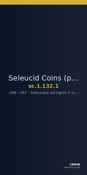 Seleucid Coins (part 1) 132.1 — CANOA