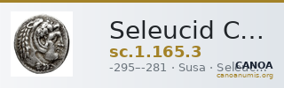 Seleucid Coins (part 1) 165.3 — CANOA