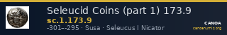 Seleucid Coins (part 1) 173.9 — CANOA