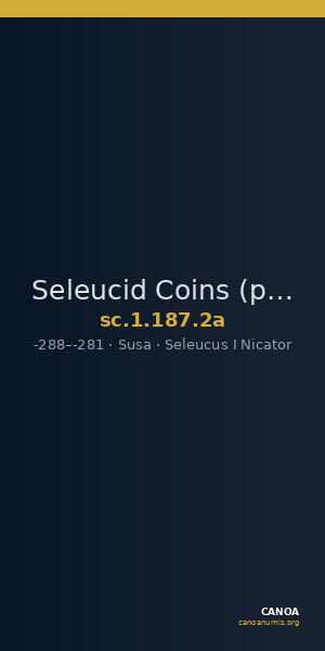 Seleucid Coins (part 1) 187.2a — CANOA