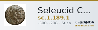 Seleucid Coins (part 1) 189.1 — CANOA