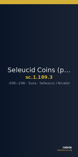 Seleucid Coins (part 1) 189.3 — CANOA