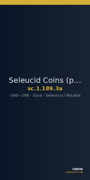 Seleucid Coins (part 1) 189.3a — CANOA