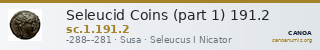 Seleucid Coins (part 1) 191.2 — CANOA