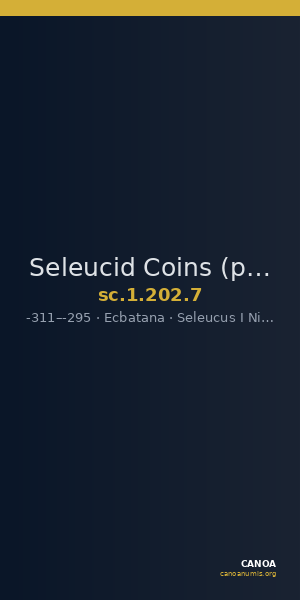 Seleucid Coins (part 1) 202.7 — CANOA