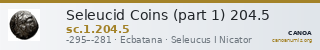 Seleucid Coins (part 1) 204.5 — CANOA