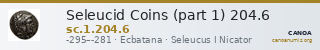 Seleucid Coins (part 1) 204.6 — CANOA