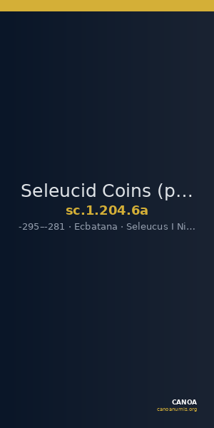 Seleucid Coins (part 1) 204.6a — CANOA